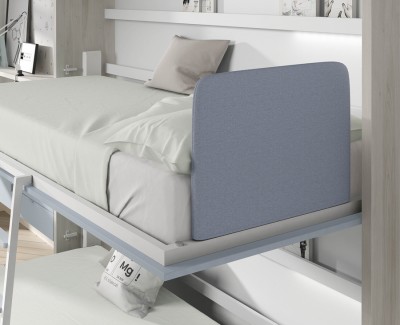 Safety rail with upholstered cover for Murphy bed