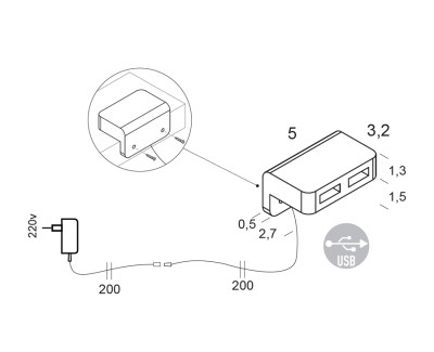 Dual USB case with back attachment