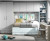 Children's bedroom comprised of single bed with trundle bed, desk and bridging unit