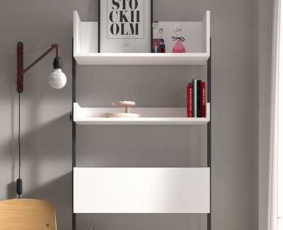 Shelving unit with desk