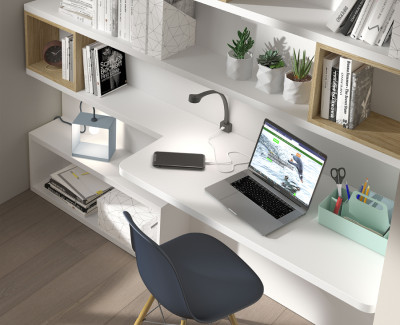 Desk with bookcase