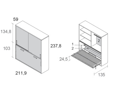 Murphy bed with sliding door wardrobe