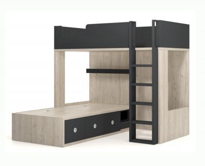 Bunk bed with 3 drawers 