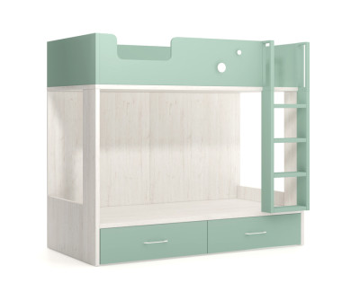 Bunk bed with 2 drawers