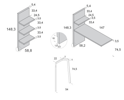 Desk with shelves